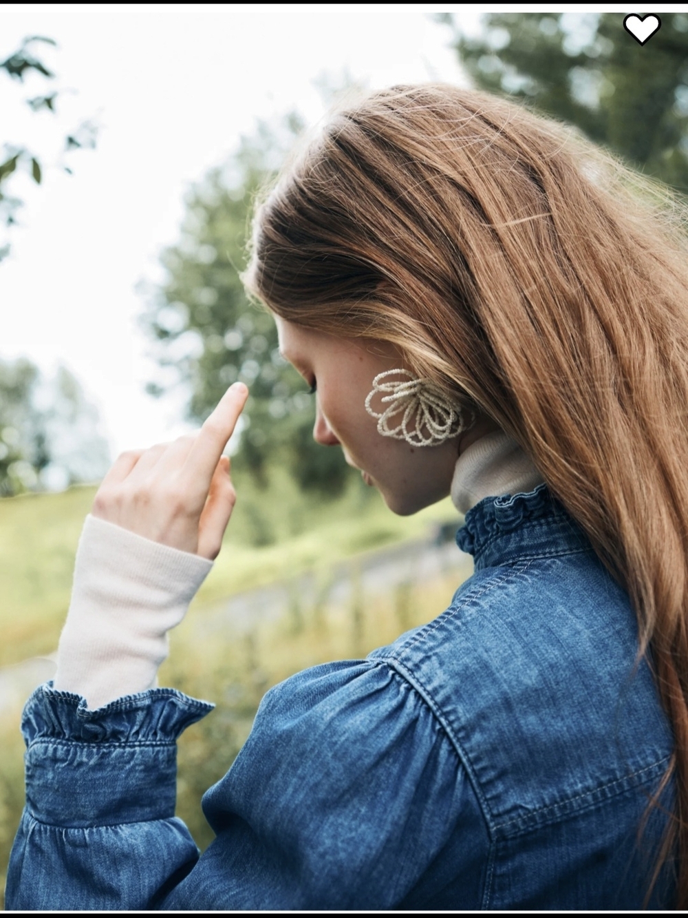 H&M Ruffle Trimmed Denim Blouse - Picture 4 of 10